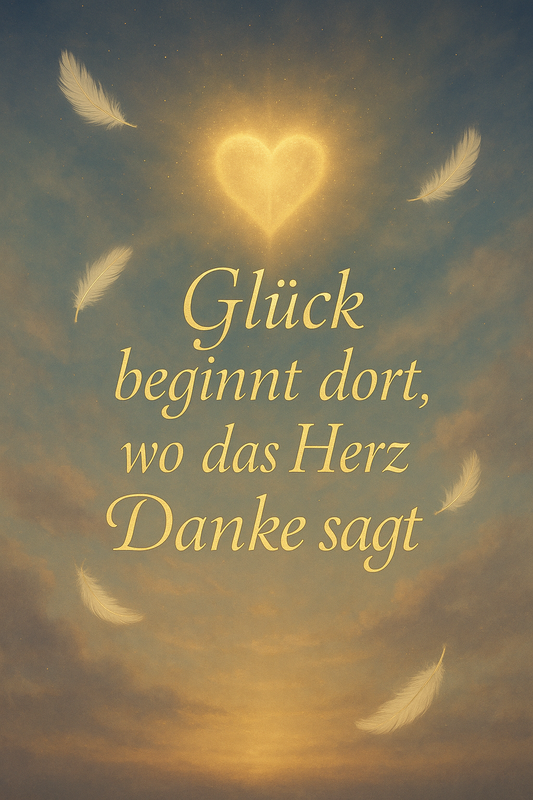 Glück beginnt dort, wo das Herz Danke sagt